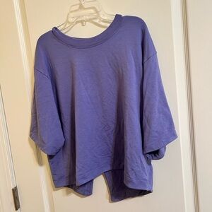 Athleta Relaxed Fit Purple 3/4 sleeve Tee
